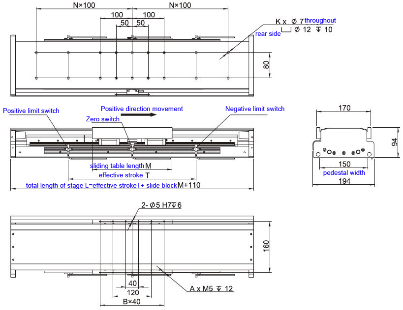 Motion Rail CNC Linear Guide Panggung HAN'S MOTOR